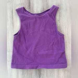 Malibu Sugar Girls One Size Purple Ribbed Tank Top Boutique